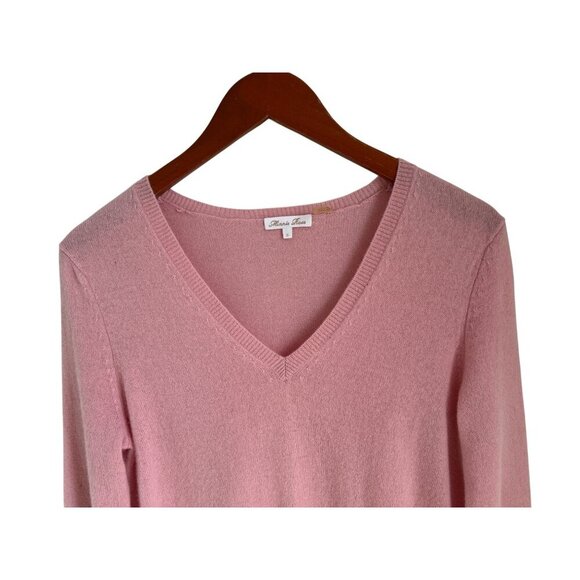 Minnie Rose 100% Cashmere Pink V-Neck Long Sleeve Womens Sweater Size S - Picture 2 of 6